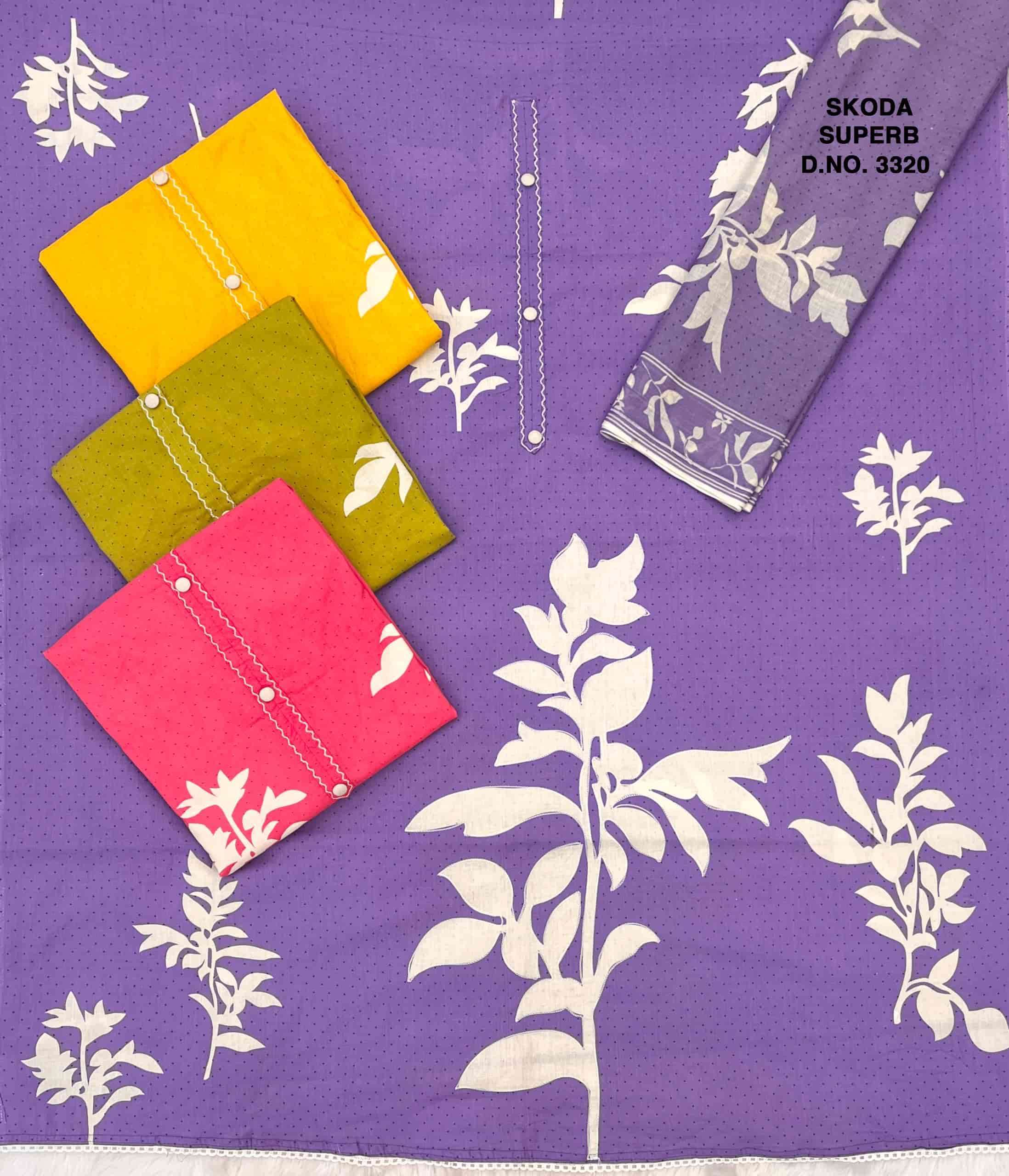BIPSON SKODA SUPERB 3320 EXCLUSIVE PRINT COTTON UNSTITCH SUIT DEALER