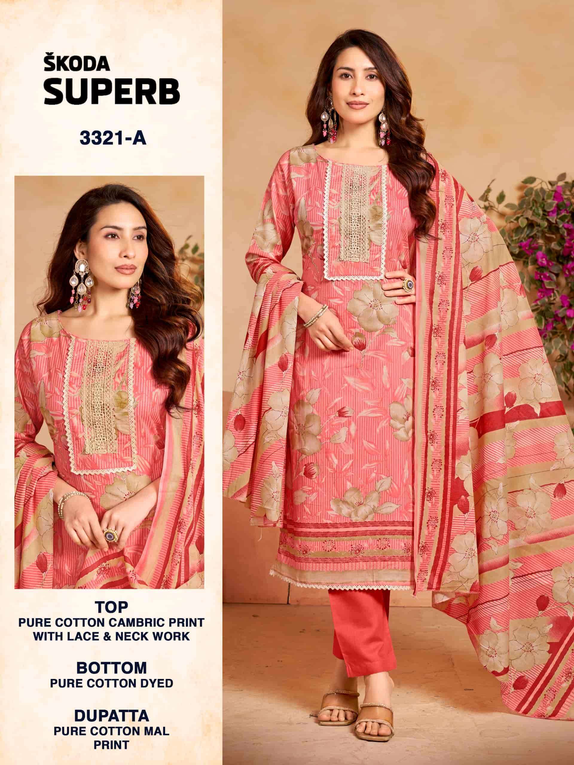 BIPSON SKODA SUPERB 3321 COTTON ETHNIC WEAR WOMEN SUIT SUPPLIER