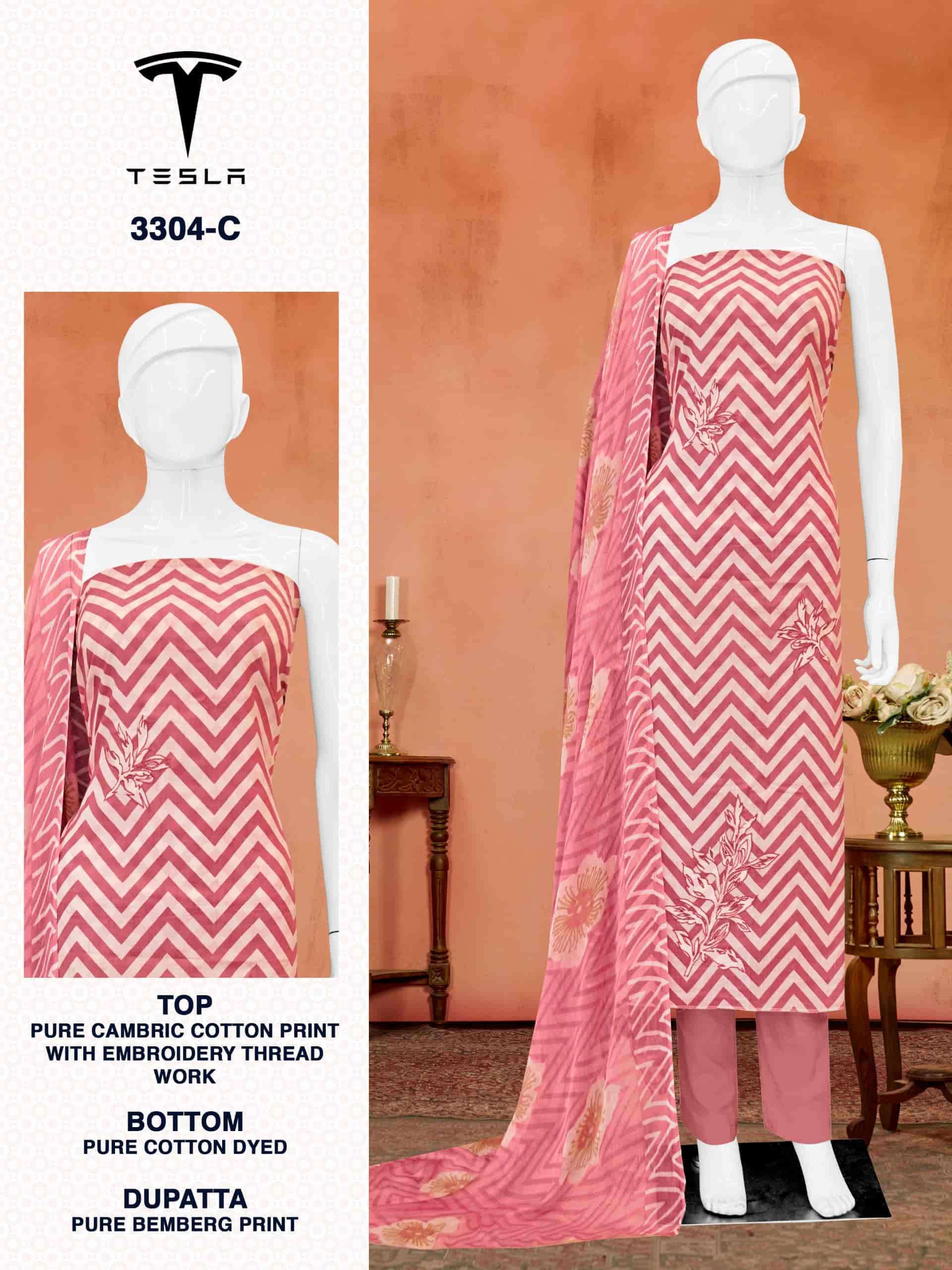 BIPSON TESLA 3304 DESIGNER PRINT COTTON DRESS MATERIAL SUPPLIER