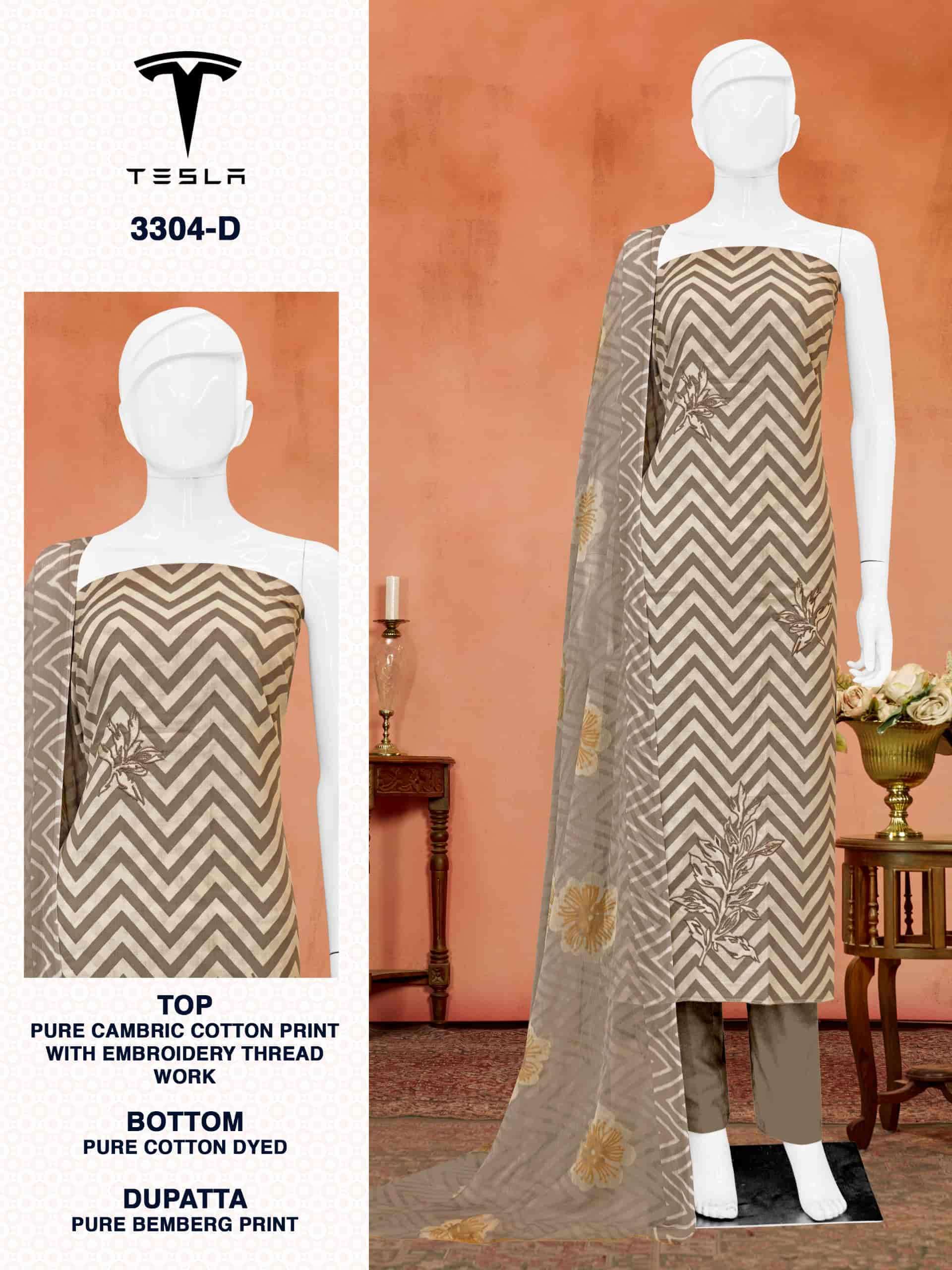 BIPSON TESLA 3304 DESIGNER PRINT COTTON DRESS MATERIAL SUPPLIER
