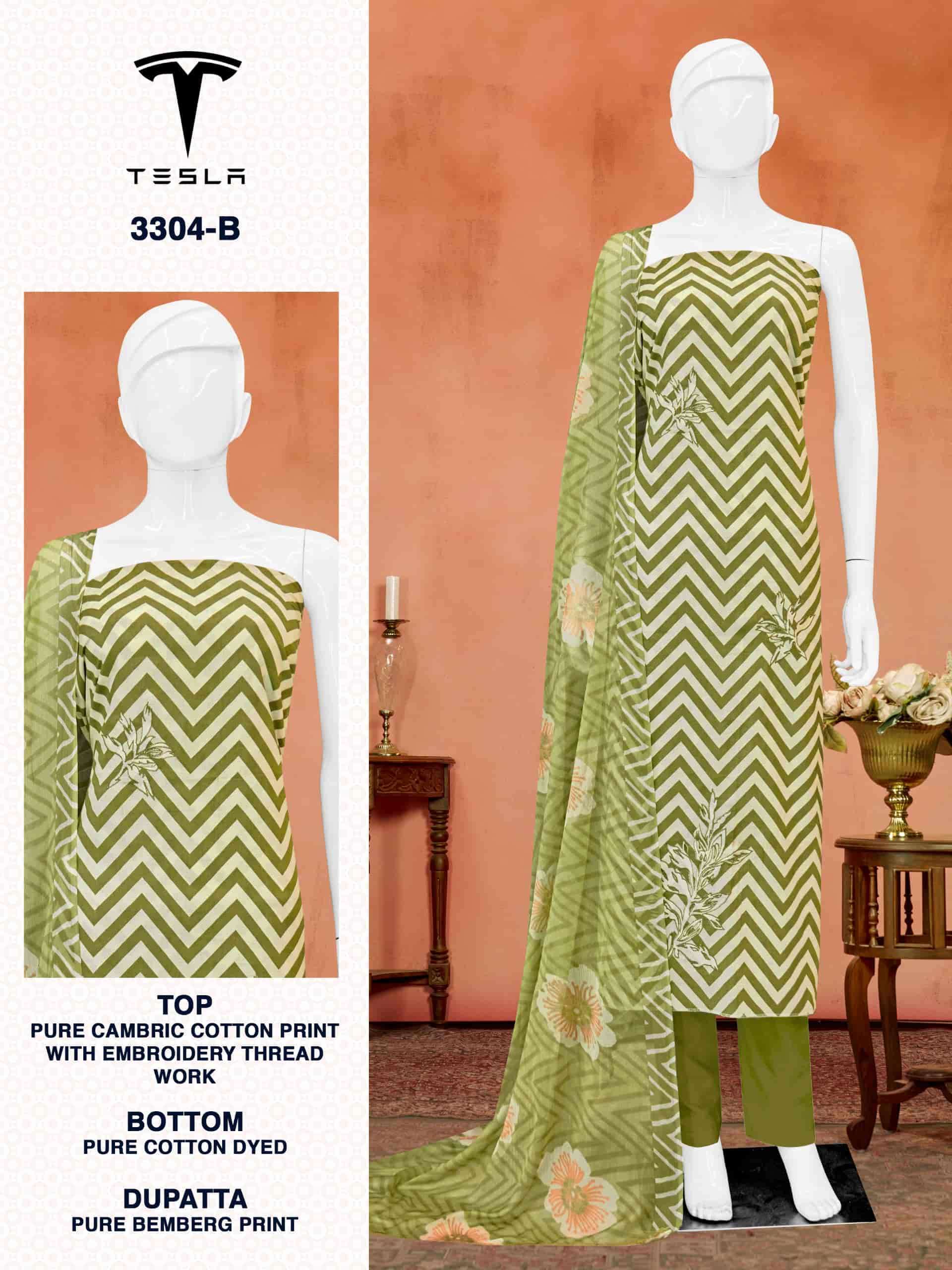 BIPSON TESLA 3304 DESIGNER PRINT COTTON DRESS MATERIAL SUPPLIER