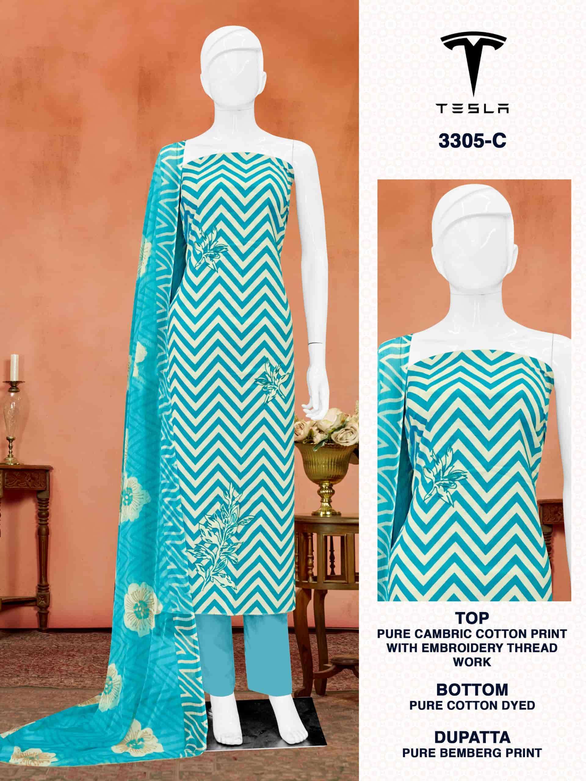BIPSON TESLA 3305 FANCY LINEN DESIGN COTTON LADIES SUIT SUPPLIER ONLINE