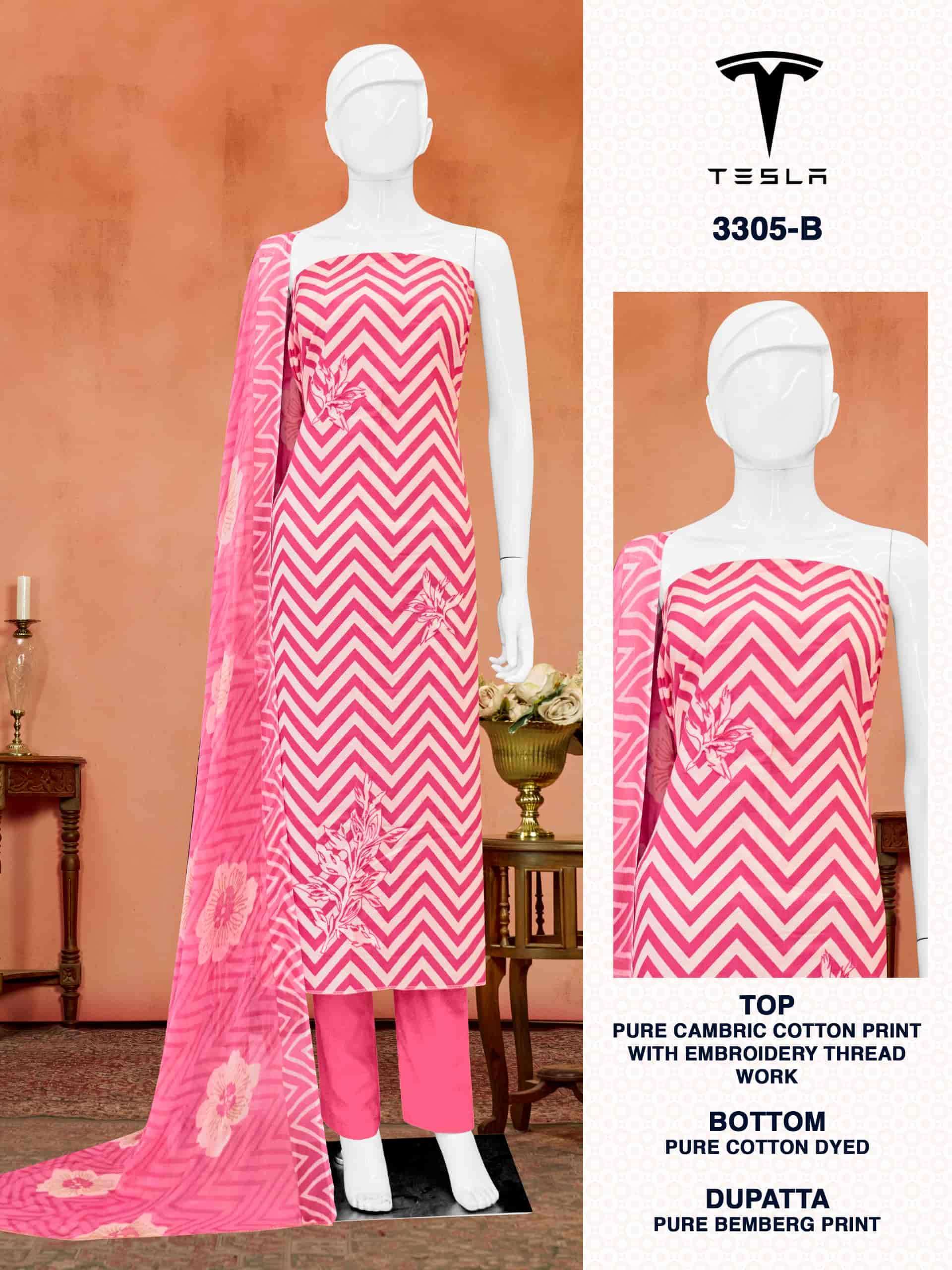 BIPSON TESLA 3305 FANCY LINEN DESIGN COTTON LADIES SUIT SUPPLIER ONLINE
