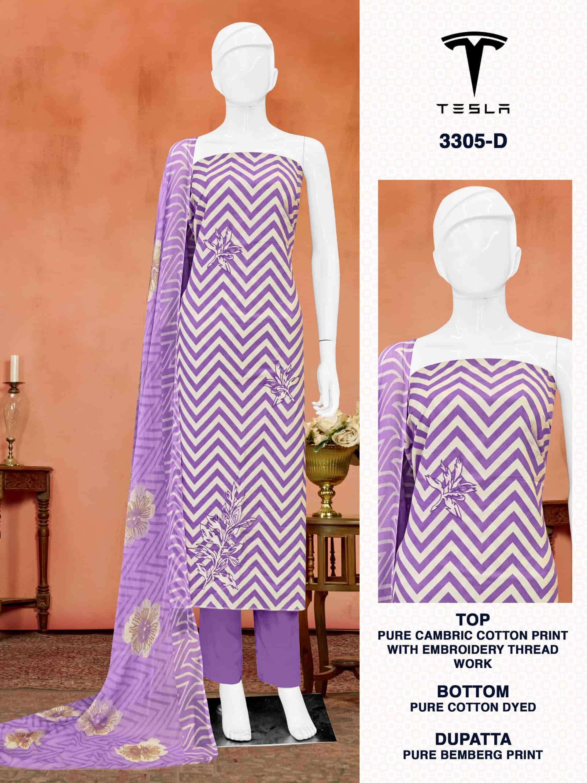 BIPSON TESLA 3305 FANCY LINEN DESIGN COTTON LADIES SUIT SUPPLIER ONLINE