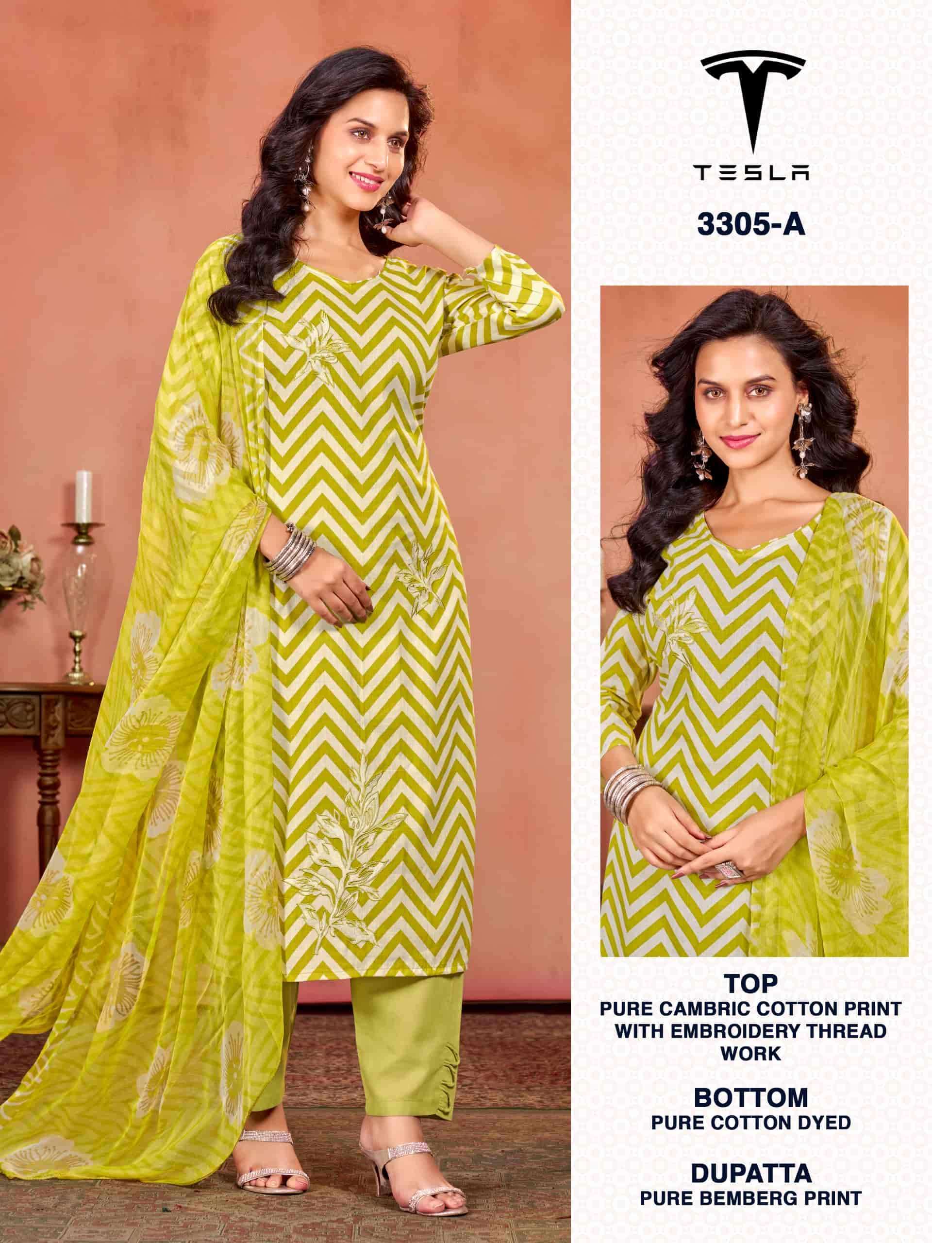 BIPSON TESLA 3305 FANCY LINEN DESIGN COTTON LADIES SUIT SUPPLIER ONLINE
