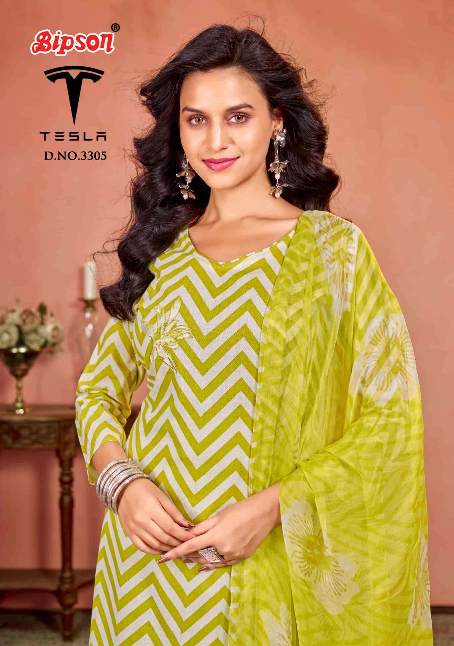 BIPSON TESLA 3305 FANCY LINEN DESIGN COTTON LADIES SUIT SUPPLIER ONLINE