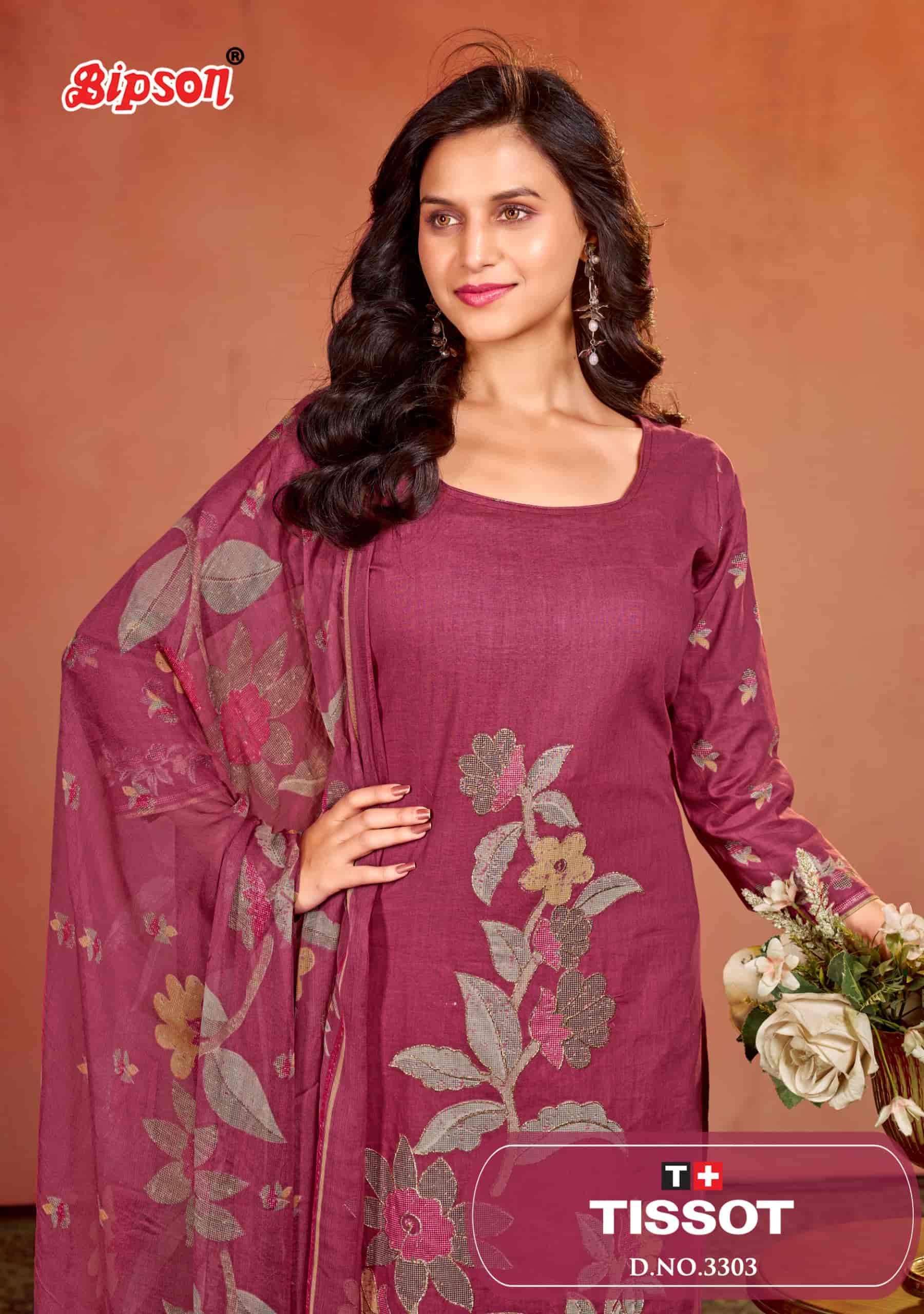 BIPSON TISSOT 3303 PURE CAMBRIC COTTON PRINT SALWAR SUIT RESELLER