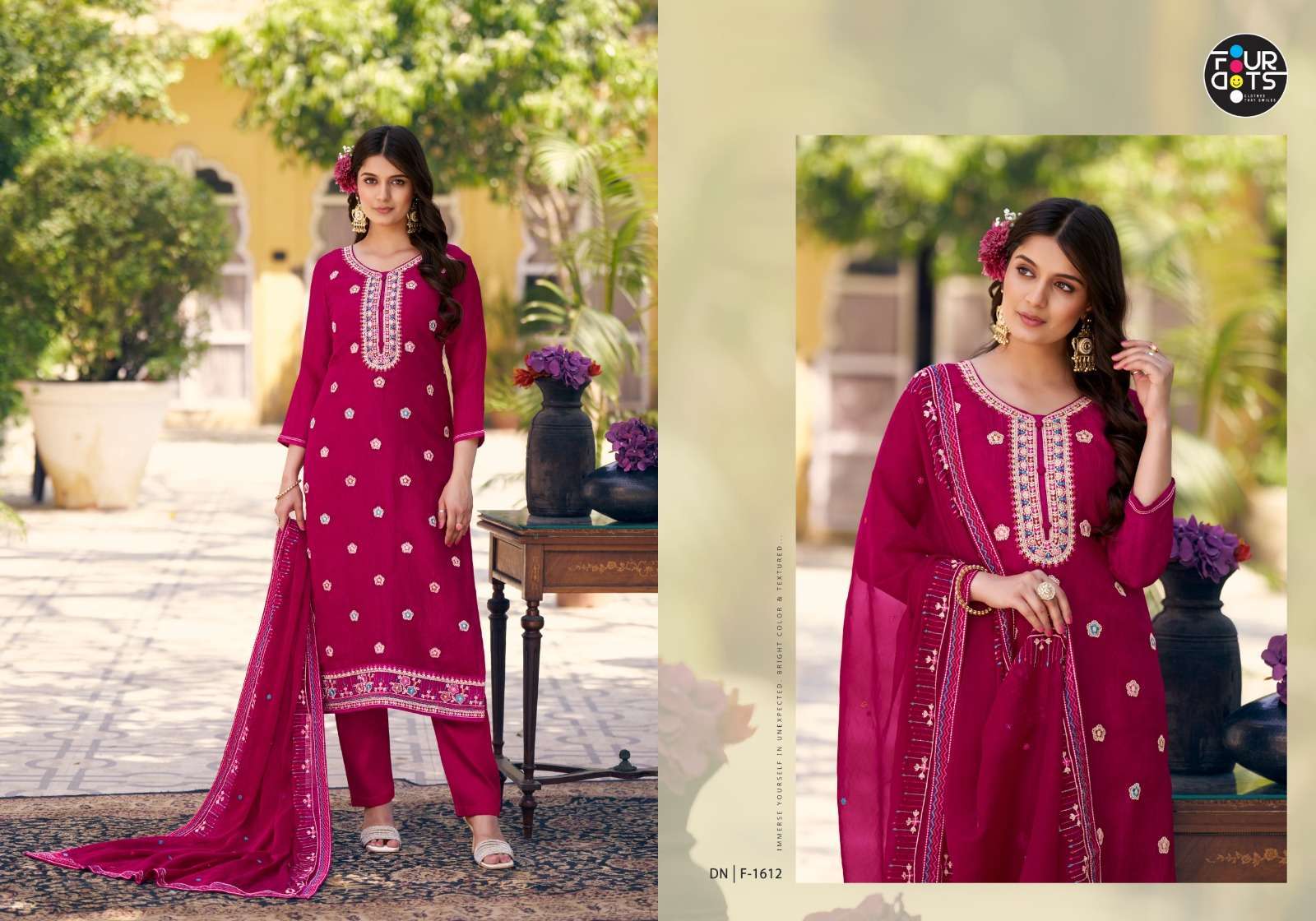 FOURDOTS IBADAT DESIGNER READYMADE SILK LADIES SUIT FOR WOMEN DEALER
