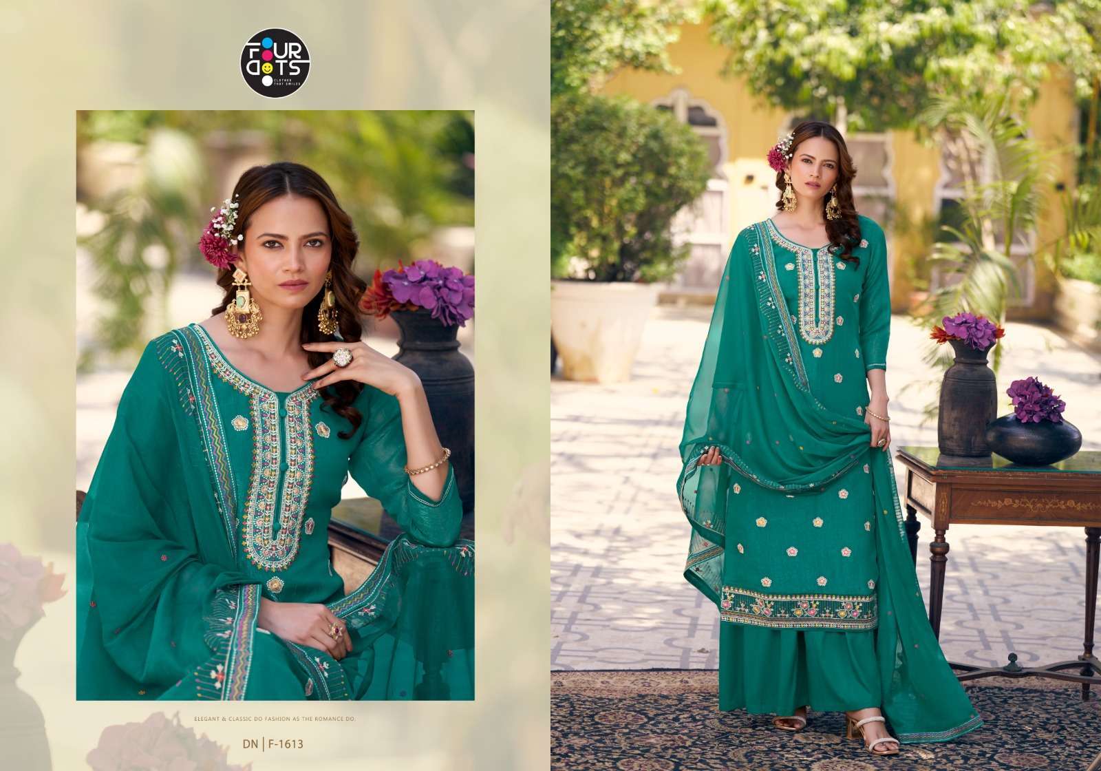 FOURDOTS IBADAT DESIGNER READYMADE SILK LADIES SUIT FOR WOMEN DEALER