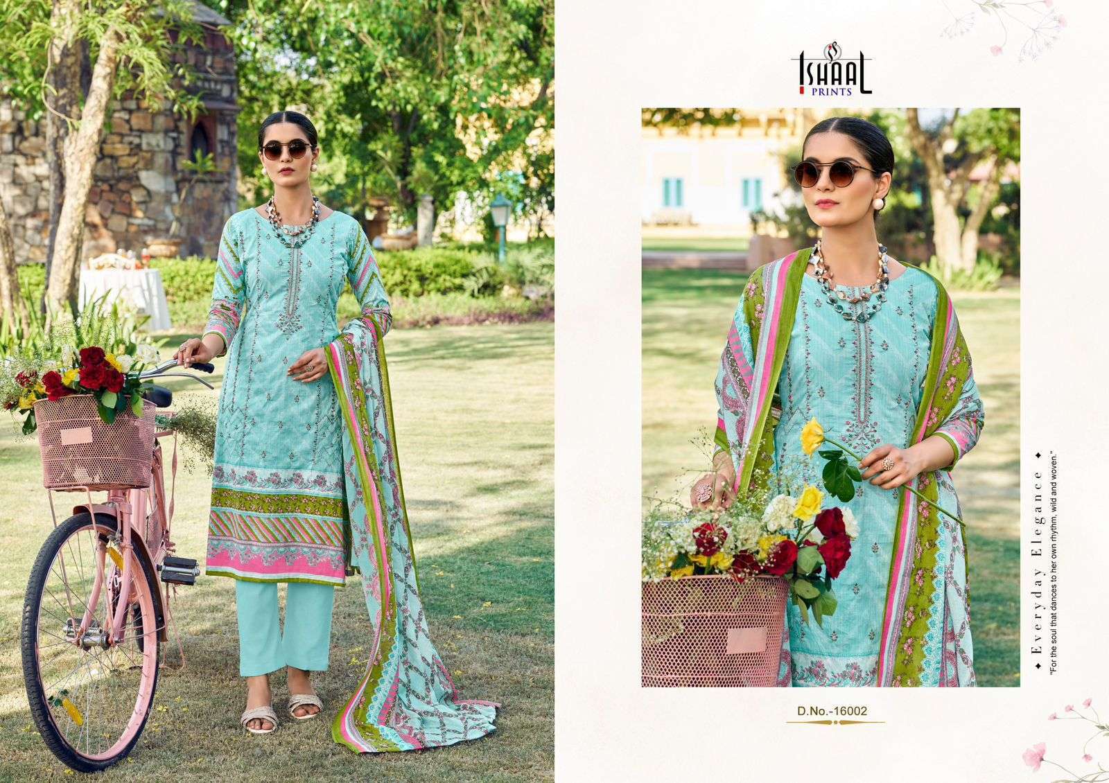 ISHAAL EMBROIDERY VOL 16 PURE LAWN COTTON DRESS CATALOG DEALER