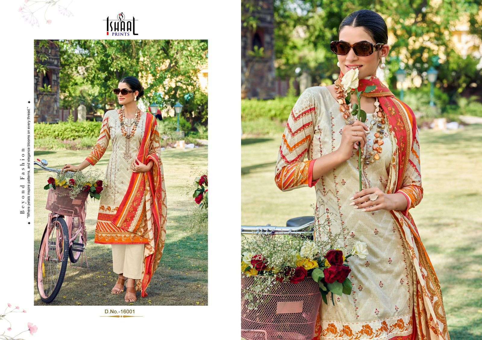 ISHAAL EMBROIDERY VOL 16 PURE LAWN COTTON DRESS CATALOG DEALER