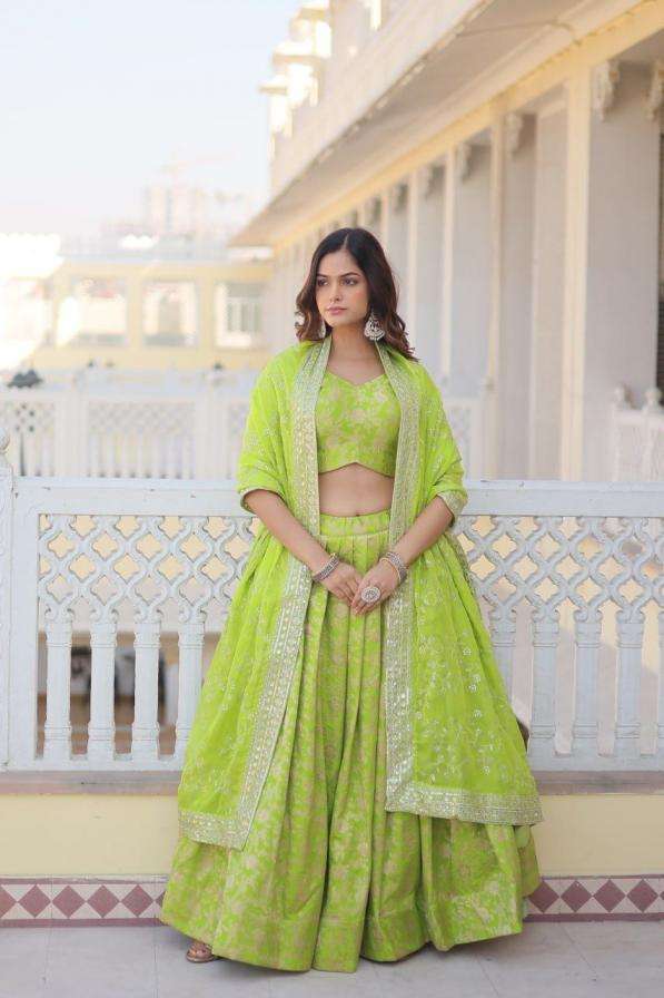 WEDDING SPECIAL VISCOSE SILK JACQUED DESIGN LEHENGA CHOLI LW 7081