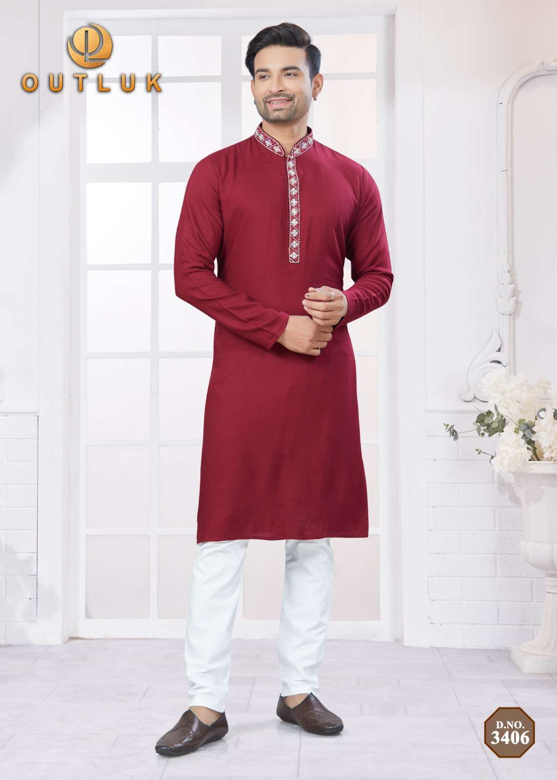 OUTLUK WEDDING COLLECTION VOL 34 NEW COTTON MENS KURT PAJAMA SUIT 