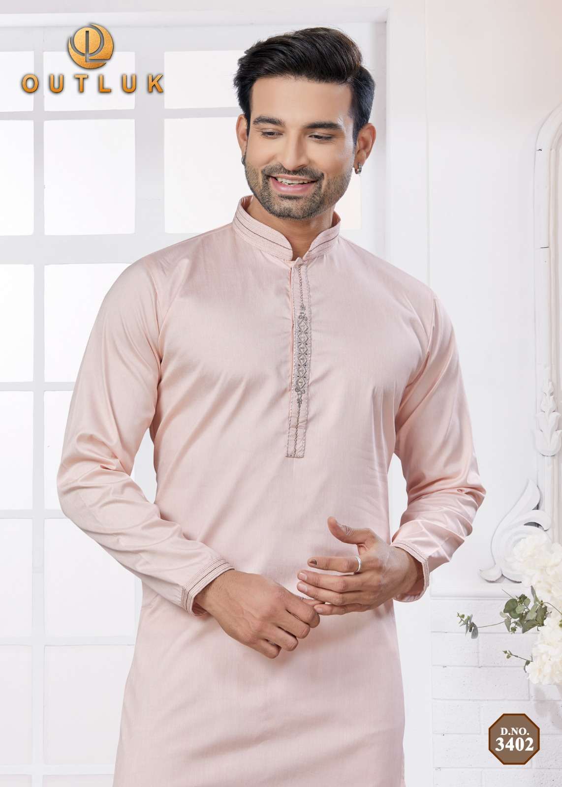 OUTLUK WEDDING COLLECTION VOL 34 NEW COTTON MENS KURT PAJAMA SUIT 