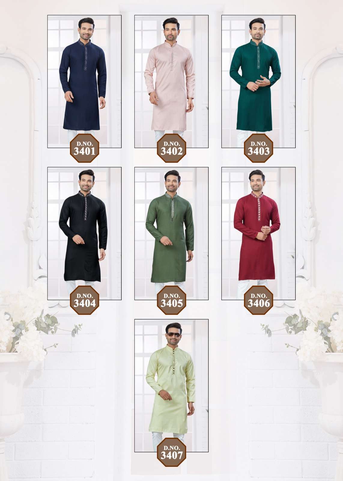 OUTLUK WEDDING COLLECTION VOL 34 NEW COTTON MENS KURT PAJAMA SUIT 