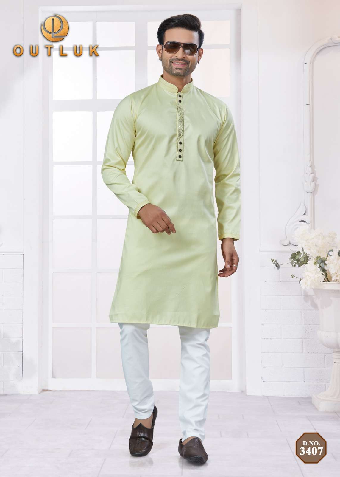 OUTLUK WEDDING COLLECTION VOL 34 NEW COTTON MENS KURT PAJAMA SUIT 
