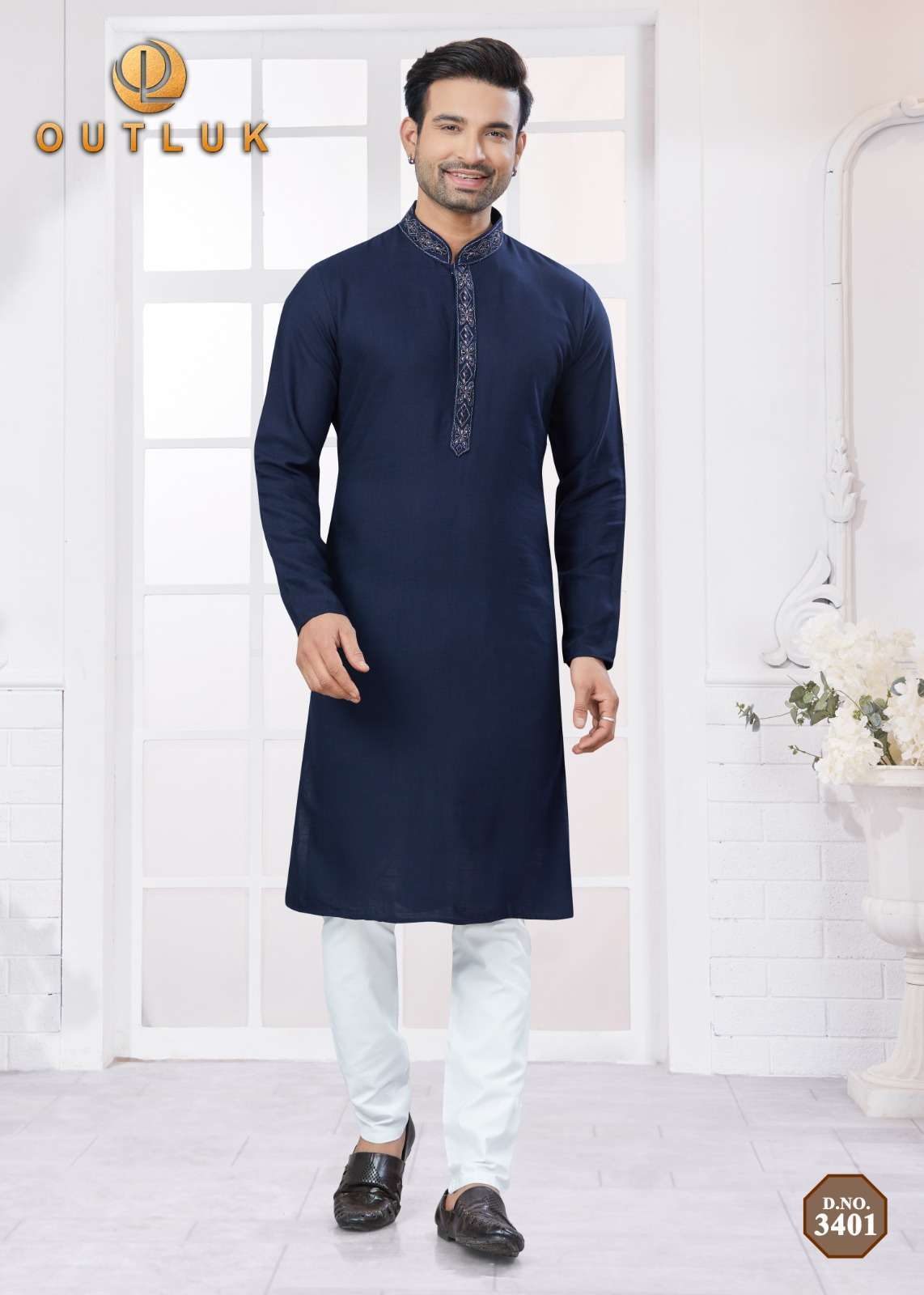OUTLUK WEDDING COLLECTION VOL 34 NEW COTTON MENS KURT PAJAMA SUIT 