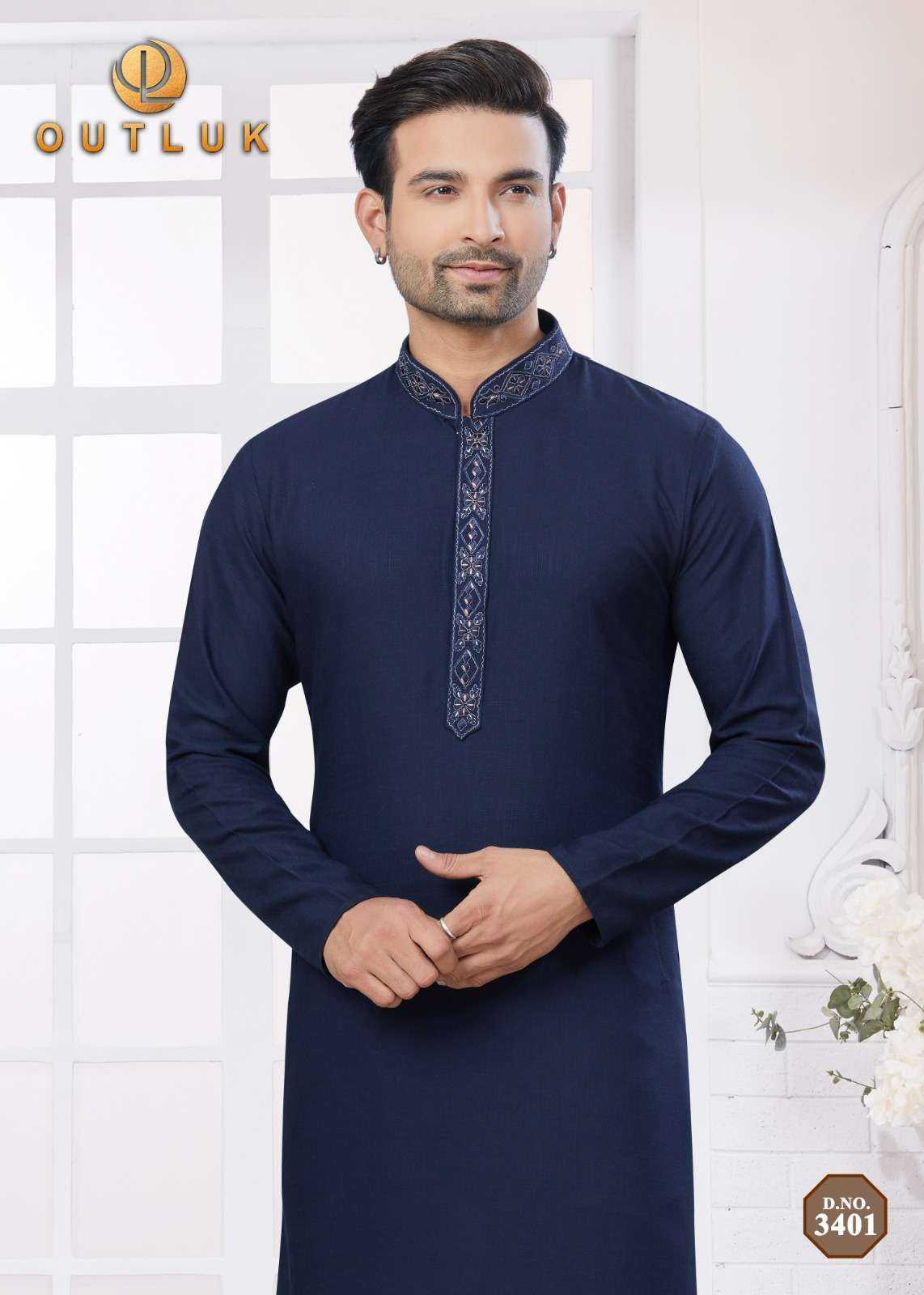 OUTLUK WEDDING COLLECTION VOL 34 NEW COTTON MENS KURT PAJAMA SUIT 