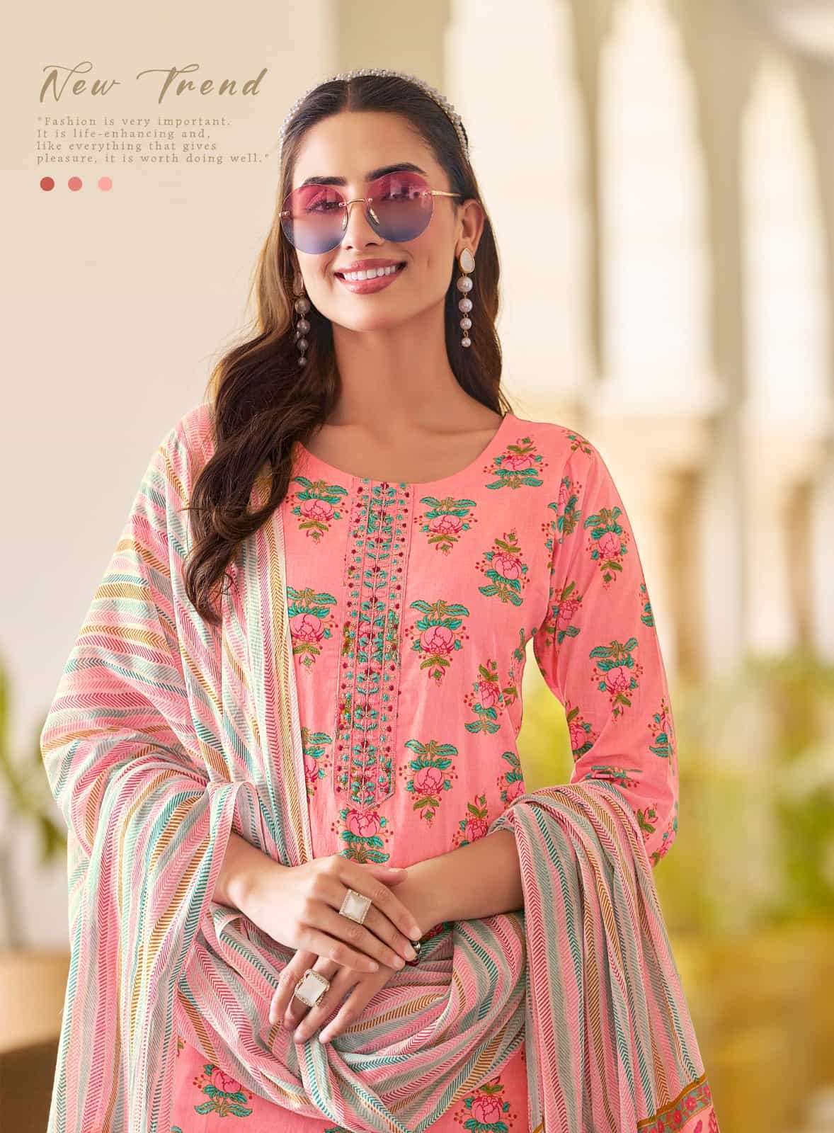 RADHIKA LIFESTYLE COTTON FAB VOL 15 COTTON STRAIGHT KURTI PANT SUIT WHOLESALE
