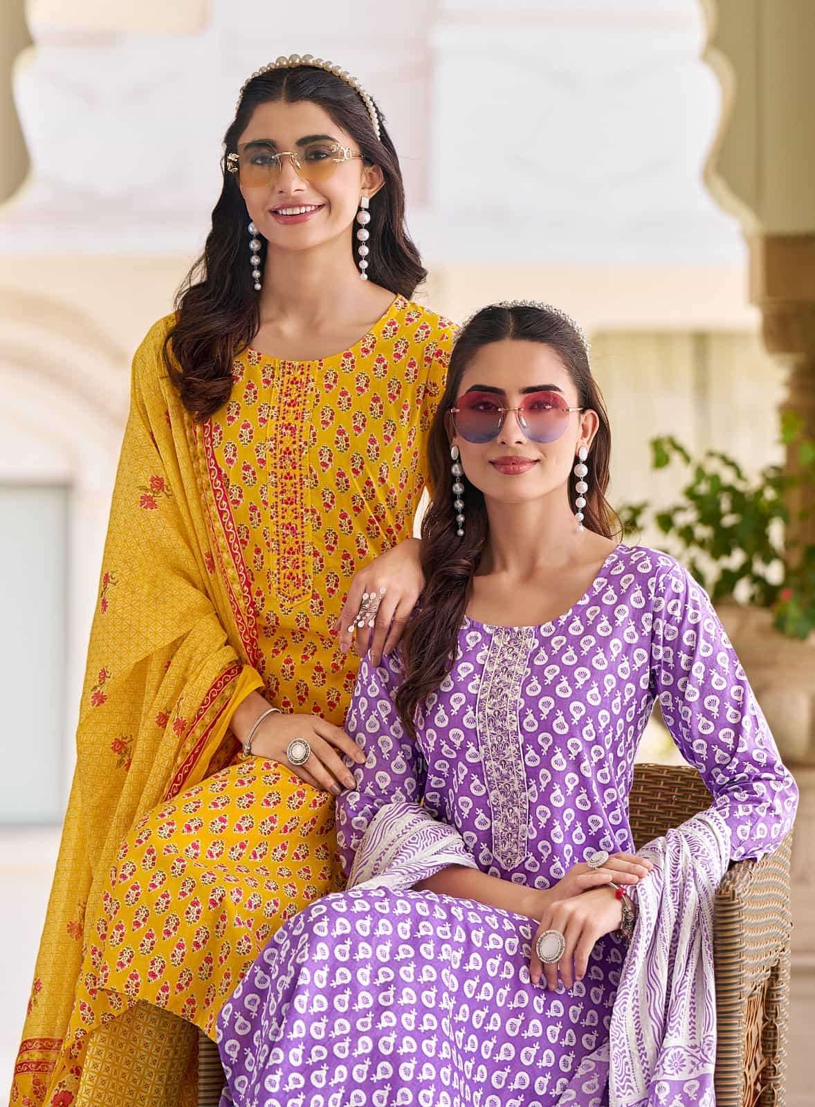 RADHIKA LIFESTYLE COTTON FAB VOL 15 COTTON STRAIGHT KURTI PANT SUIT WHOLESALE