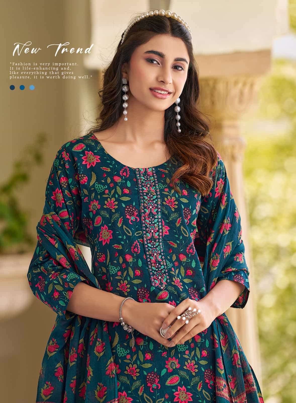 RADHIKA LIFESTYLE COTTON FAB VOL 15 COTTON STRAIGHT KURTI PANT SUIT WHOLESALE