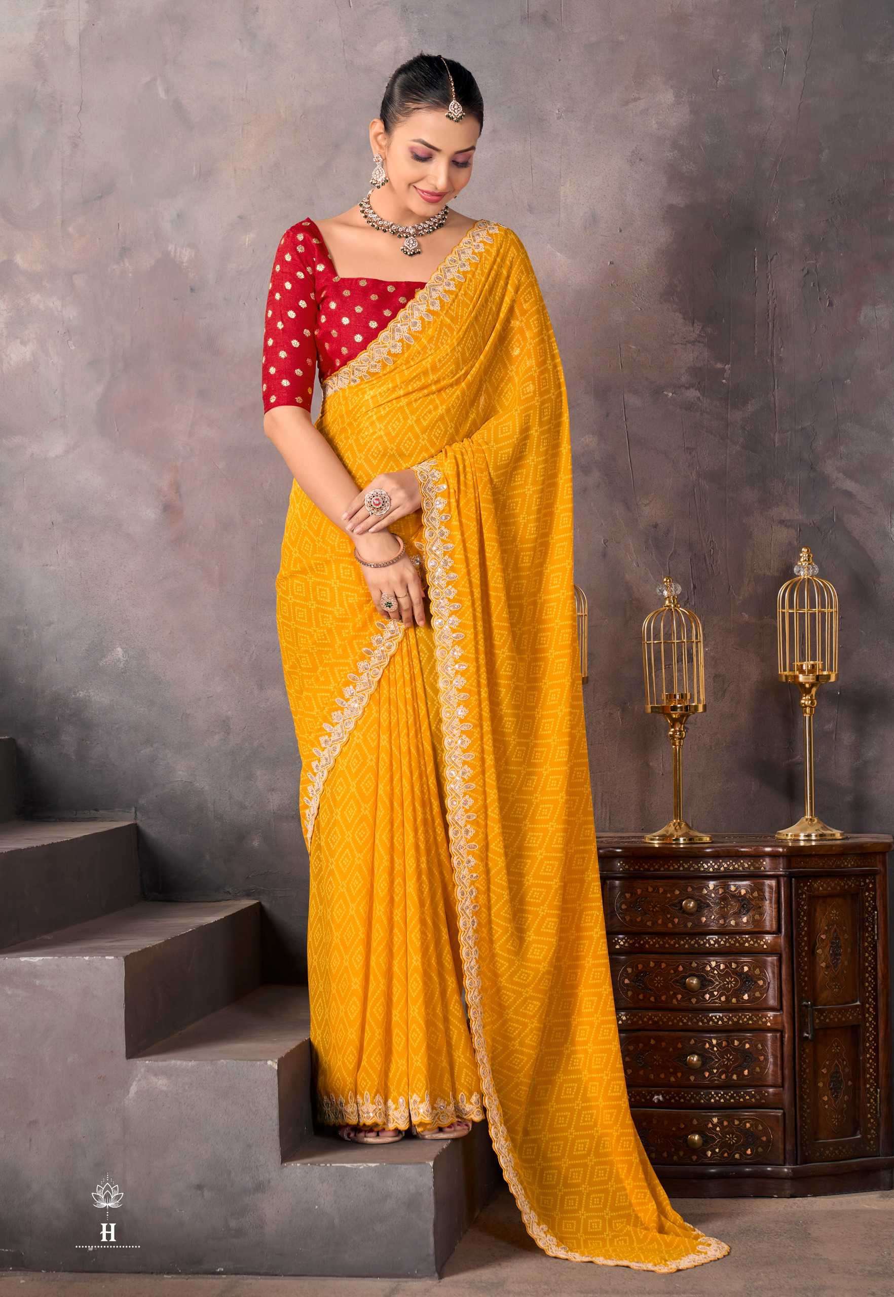 STAVAN SUNDRI GEORGETTE FABRIC FANCY BORDER SAREE 