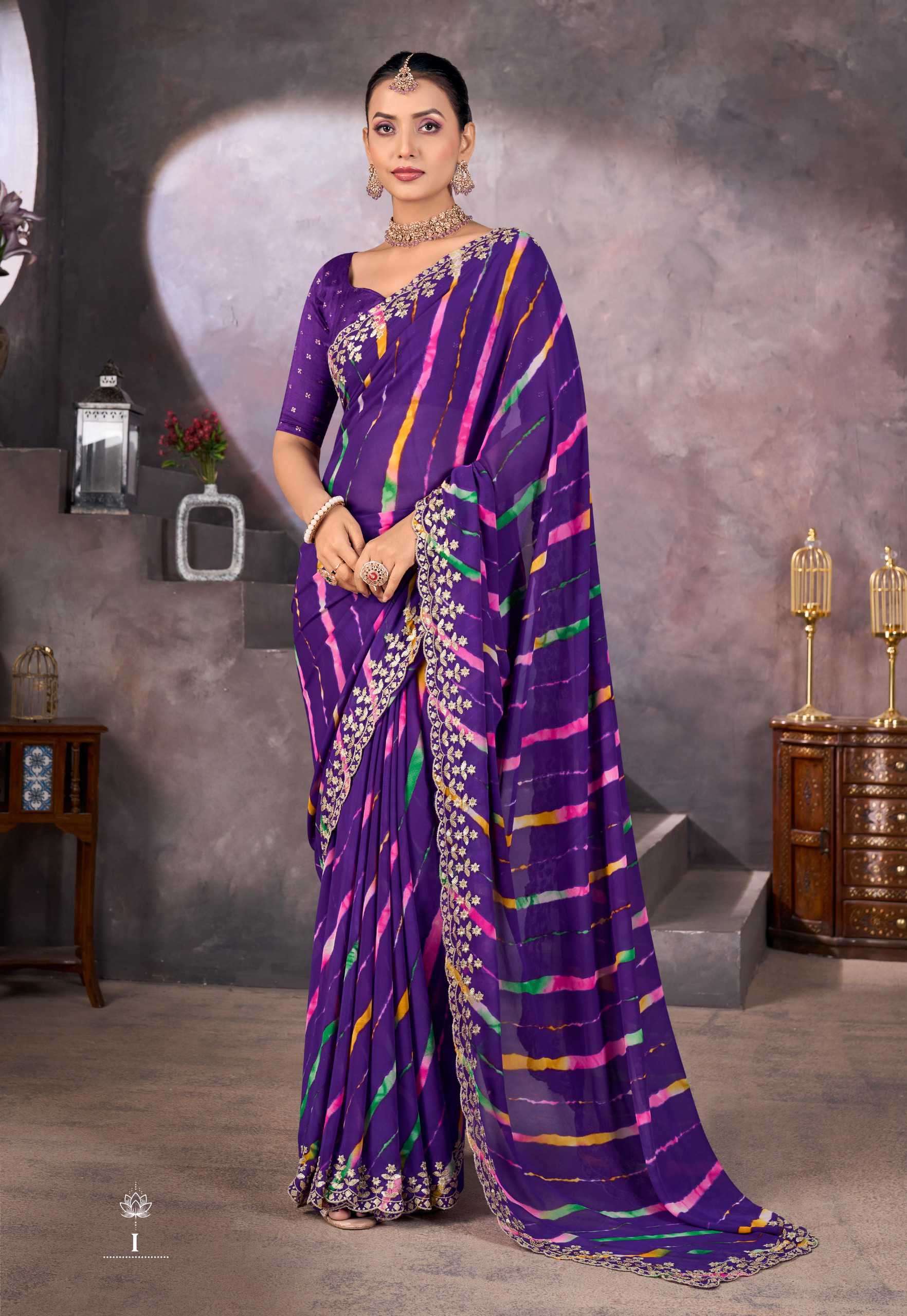 STAVAN SUNDRI GEORGETTE FABRIC FANCY BORDER SAREE 
