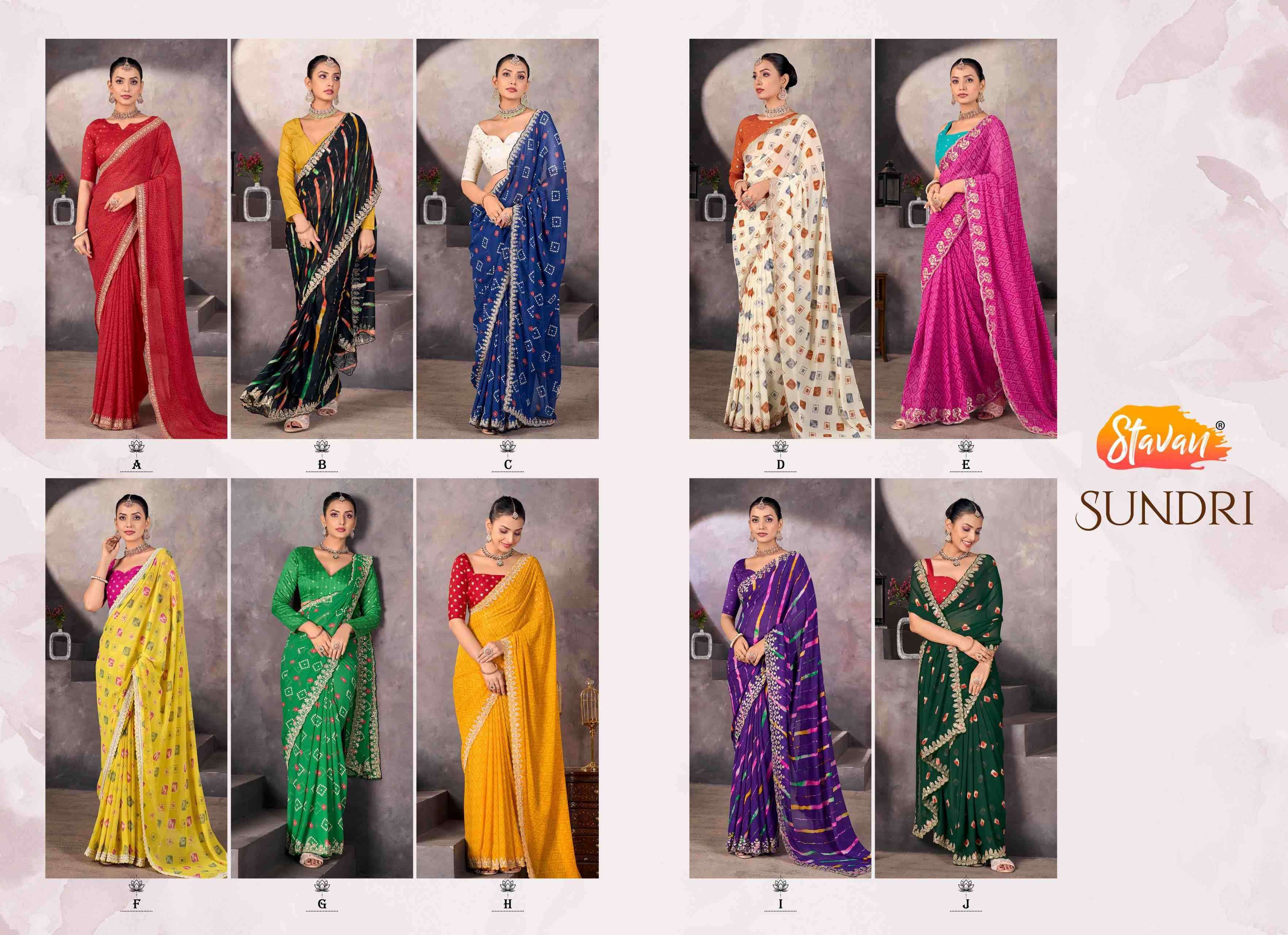 STAVAN SUNDRI GEORGETTE FABRIC FANCY BORDER SAREE 