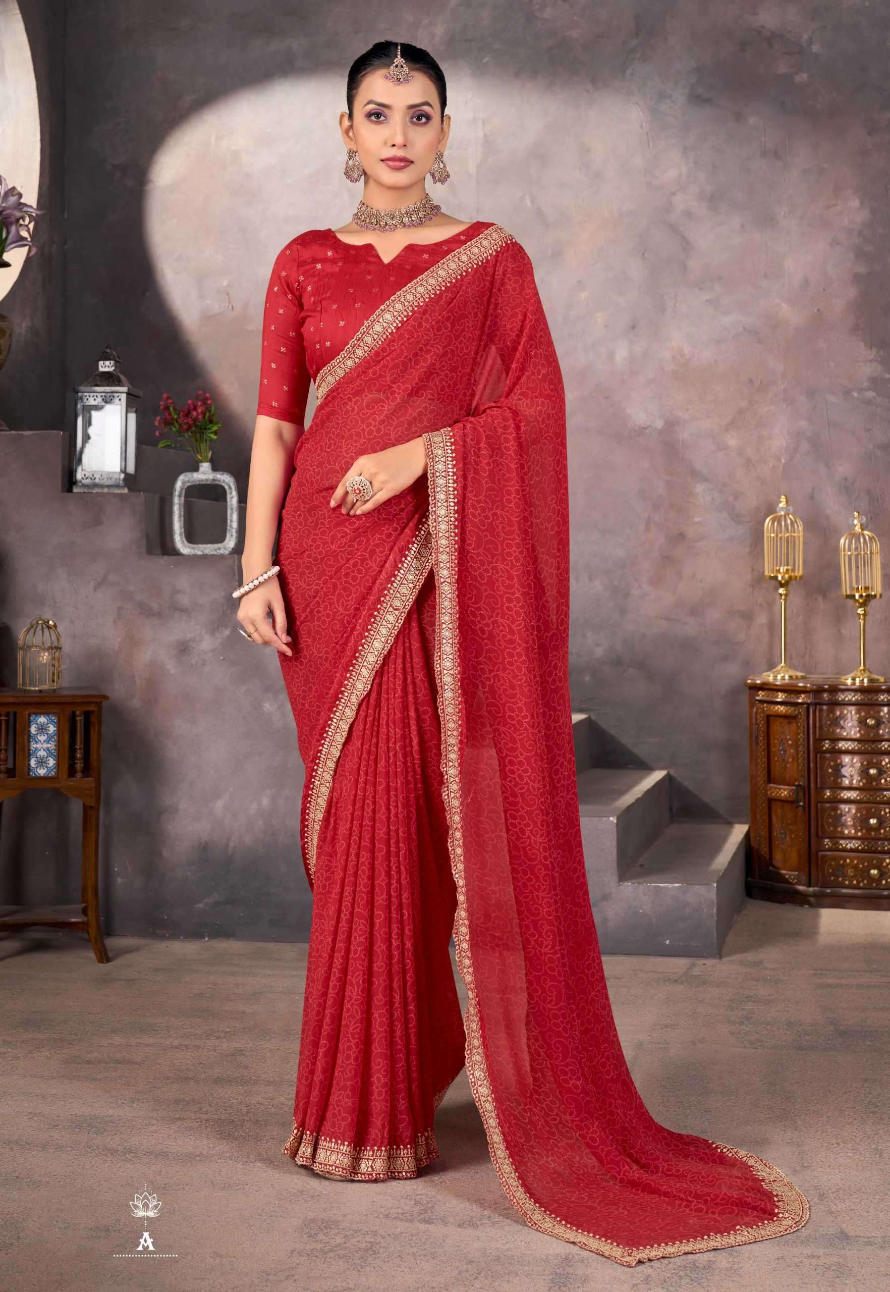 STAVAN SUNDRI GEORGETTE FABRIC FANCY BORDER SAREE 