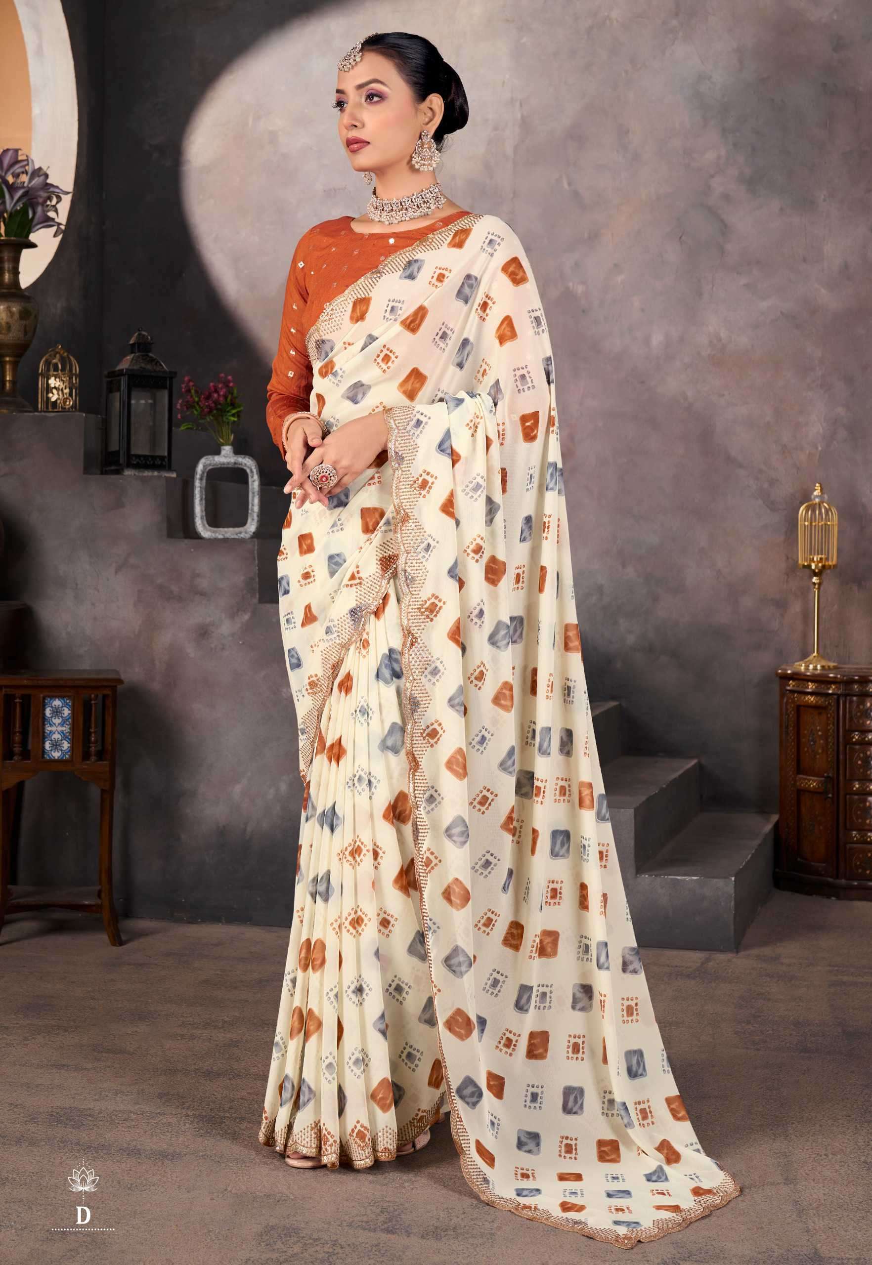 STAVAN SUNDRI GEORGETTE FABRIC FANCY BORDER SAREE 