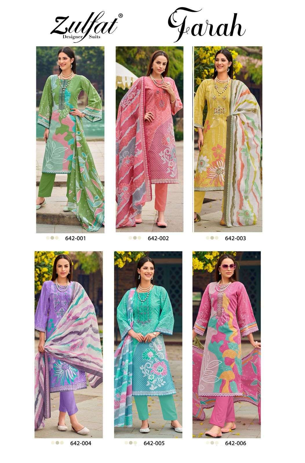 ZULFAT FARAH DESIGNER PRINT PURE COTTON SALWAR SUIT COLLECTION